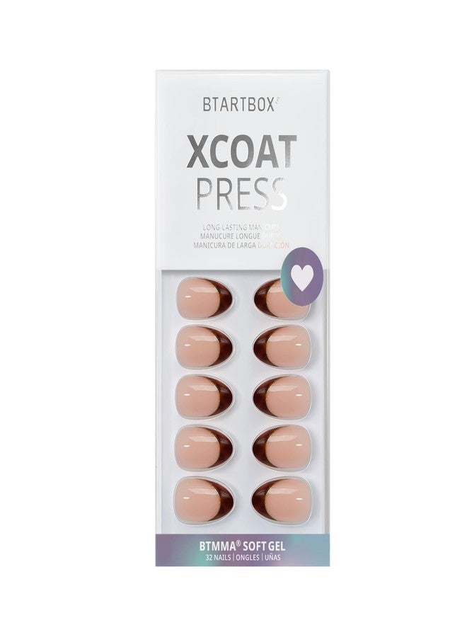 BTArtbox Press On Nails Short Almond - Tortoise Shell, Winter French Tip Press On Nails, Soft Gel Fake Nails Brown, Reusable Glue On Nails with Nail Glue in 16 Sizes, 32 Stick On Nail Kit - Image 3